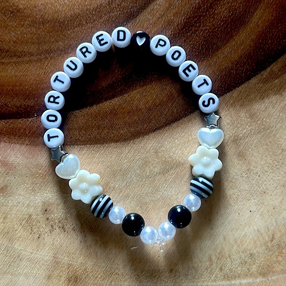 5 for $20 Taylor Swift Handmade Friendship Beaded Bracelet
“Tortured Poets”